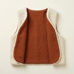 gilet laine ecrue gaze coton ecureuil