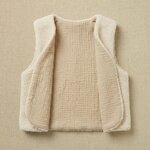 gilet laine ecrue gaze coton beige clair