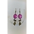 boucles oreilles galet violet