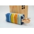 trousse coton enduit artisanal rayure basque bleu orange et jaune