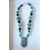 collier long rectangle vert bouteille fait main perles artisanat soustons landes