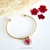 33-bracelet jonc doré acier inox pétale fleur verveine rouge artisanal landes