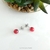 105-puces oreilles acier inox fleur séchée pétale hortensia rouge