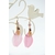 boucle oreilles plume rose strass