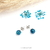 boucles oreilles puces résine et fleurs séchées dentelle roi bleu turquoise