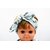 bandeau bébé fille double gaze coton artisanal créatrice francaise vert d'eau motif