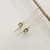 boucles oreilles chaine argent artisanal pierre facette peridot 7cm - 36