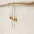 boucles oreilles chaine argent artisanal pierre facette citrine 7cm - 33-2