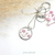 collier acier inoxydable chaine et médaillon résine fleur séchée gypsophile rose