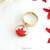 collier chaine pendentif laiton croissant lune doré fleur séchée ixora rouge martinique (3)