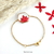 bracelet chaine acier inox doré fleur séchée ixora martinique rouge  hexagone