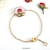 bracelet chainette inox doré fleur séchée rose hexagone4