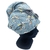 turban bain eponge bambou seche cheveux artisanal france gris oiseaux multicolores bleu