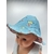 bob chapeau bébé coton été artisanal robot bleu turquoise