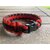 Bracelet survie en paracorde - Noir chiné rouge (2)