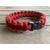 Bracelet survie en paracorde - Noir chiné rouge (3)