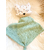 doudou artisanal certifié coton double gaze renard vert eau pigne pin