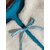gilet mouton ecru laine coton turquoise
