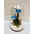 cloche deco poissons raies bleues blanc bois flotté