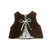 gilet mouton marron libellule vert eau