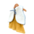 ENSEMBLE GILET BERGER LAINE PYRENEES JUPE DOUBLE GAZE FILLE JAUNE MOUTARDE BRODEE