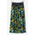 jupe viscose bleu feuillage cintre