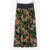 jupe viscose noire feuillage cintre