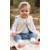 ensemble gilet sarouel mouton ecru banquise bleu