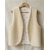 gilet réversible laine pyrénées ecru blanc coeur rouge
