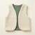 gilet laine ecrue gaze coton vert olive
