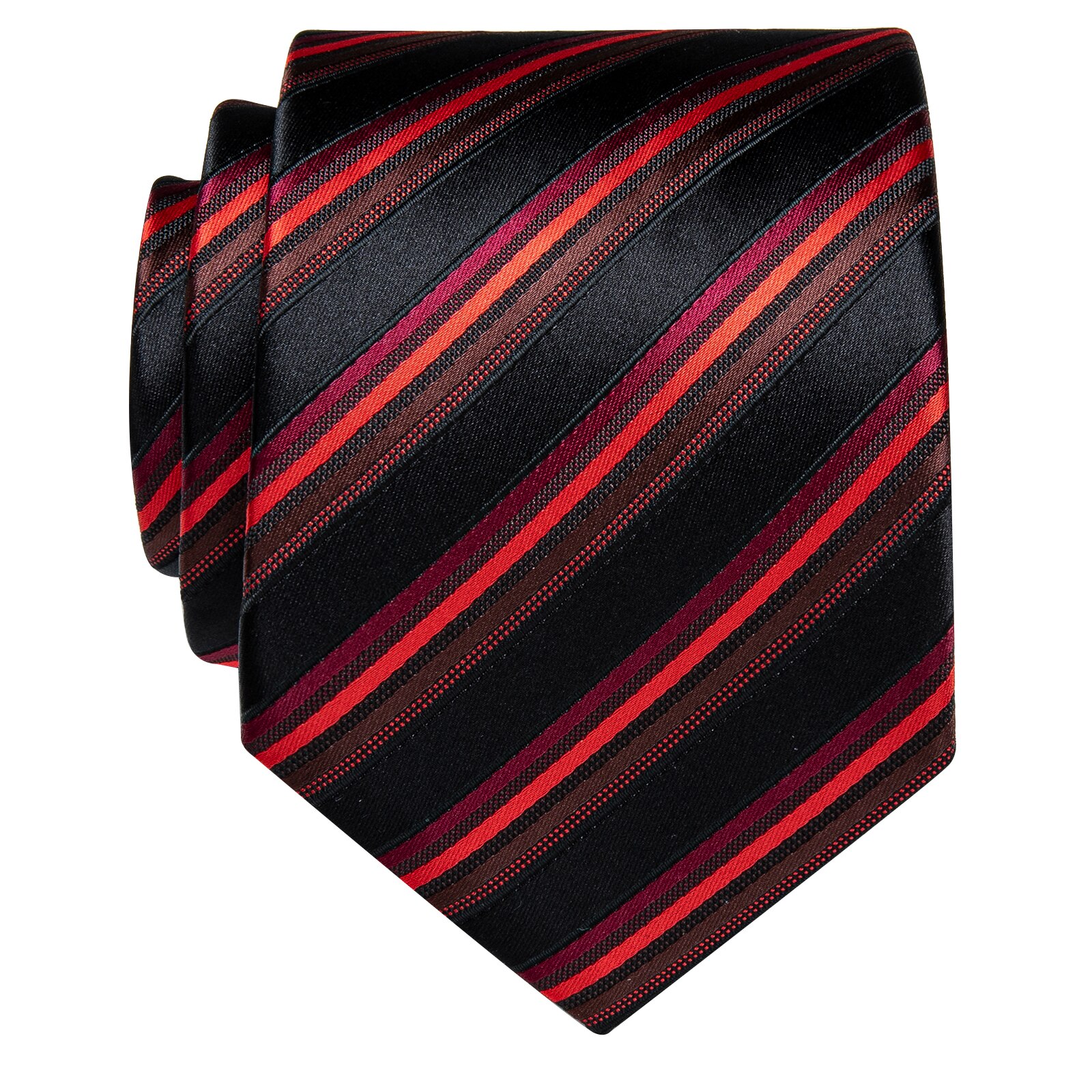 Cravate-ray-e-en-soie-8cm-pour-Homme-rouge-noir-robe-de-soir-e-mariage-f