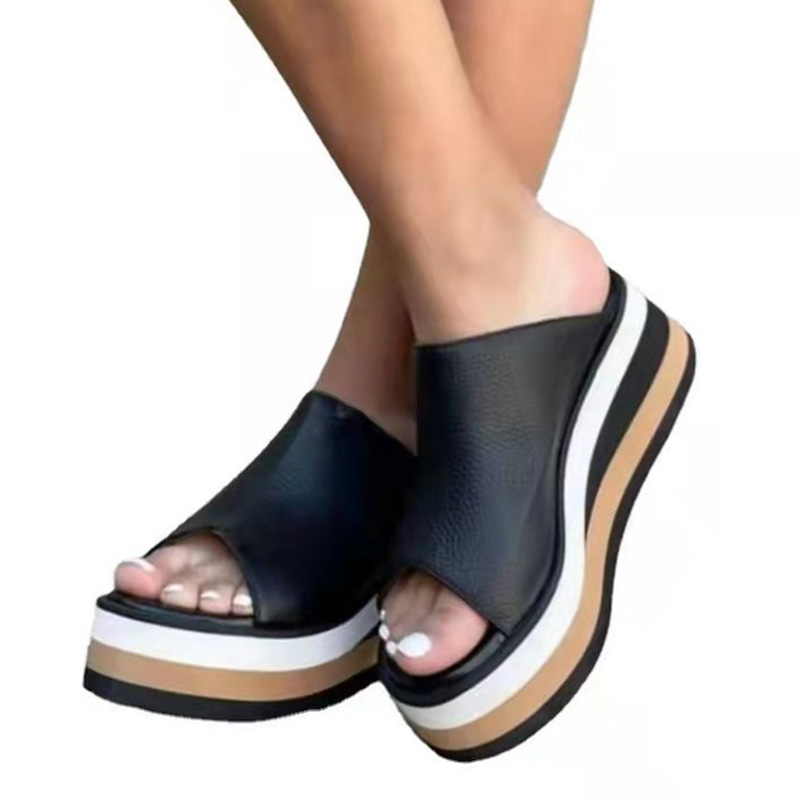 Sandales-r-tro-bout-ouvert-pour-femmes-l-g-res-confortables-enfiler-chaussures-semelle-paisse