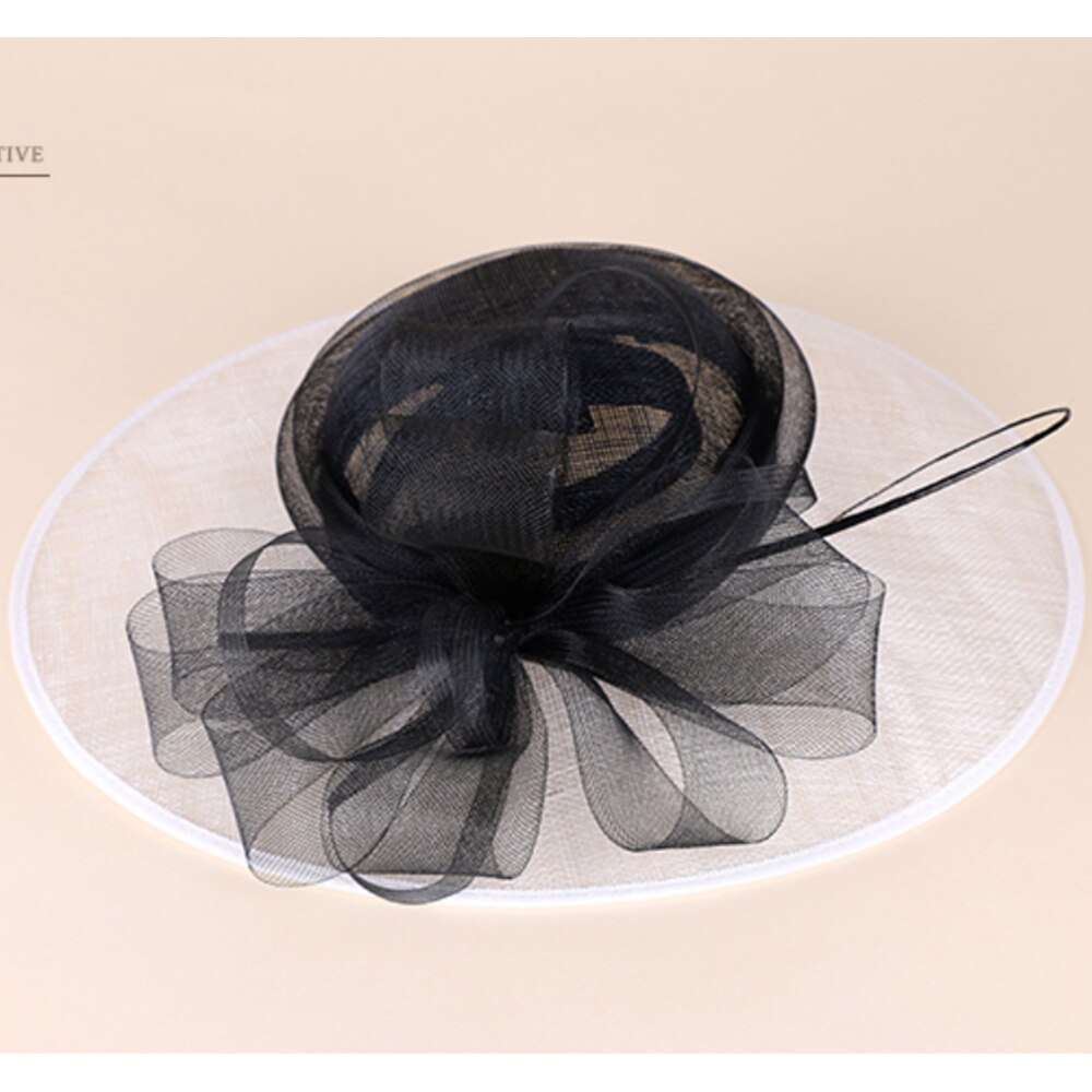 Chapeaux-de-Fascinateur-de-patchwork-noir-et-blanc-d-lasticit-chapeaux-de-Sinamay-d-glise-de