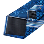 Cravate-classique-100-soie-pour-hommes-8cm-Plaid-bleu-points-ray-s-Business-mouchoir-f-te