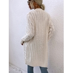 MAYCAUR-Cardigan-Long-en-corde-torsad-e-pour-femme-chandail-tricot-de-couleur-unie-nouvelle-collection