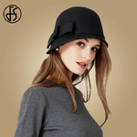 FS-chapeau-en-feutre-de-laine-noire-pour-femmes-chapeau-britannique-avec-n-ud-papillon-large