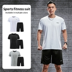 Fitness-V-tements-Mens-Glace-Soie-S-chage-Rapide-Sportswear-Set-D-t-Manches-Courtes-Tshirt