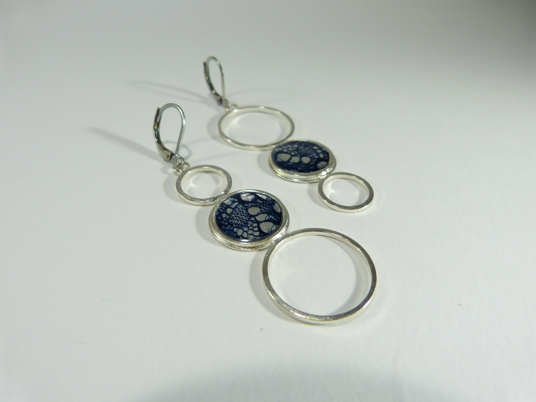 Obole, boucles d'oreilles dentelle ancienne