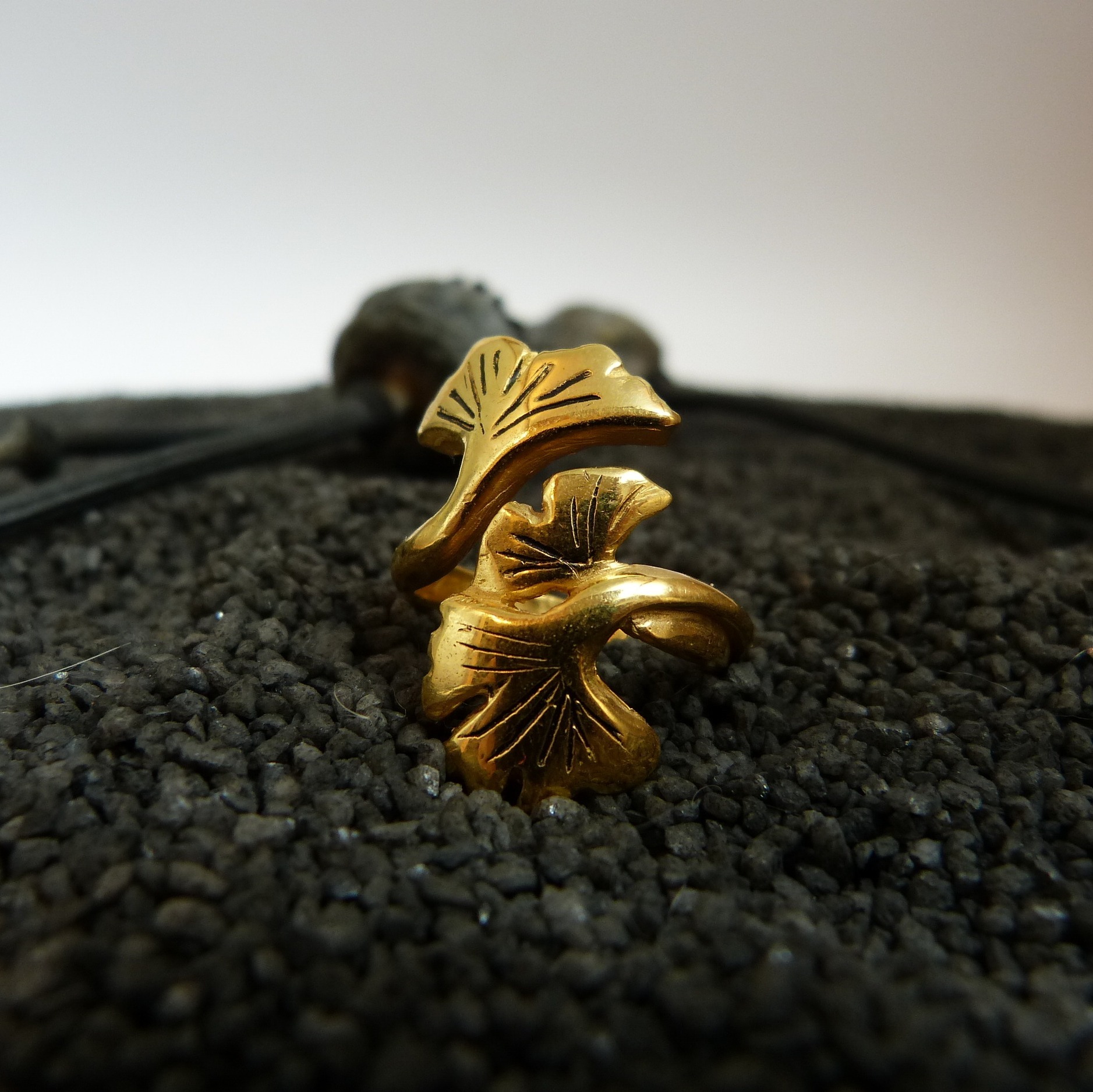 bague ginkgo or