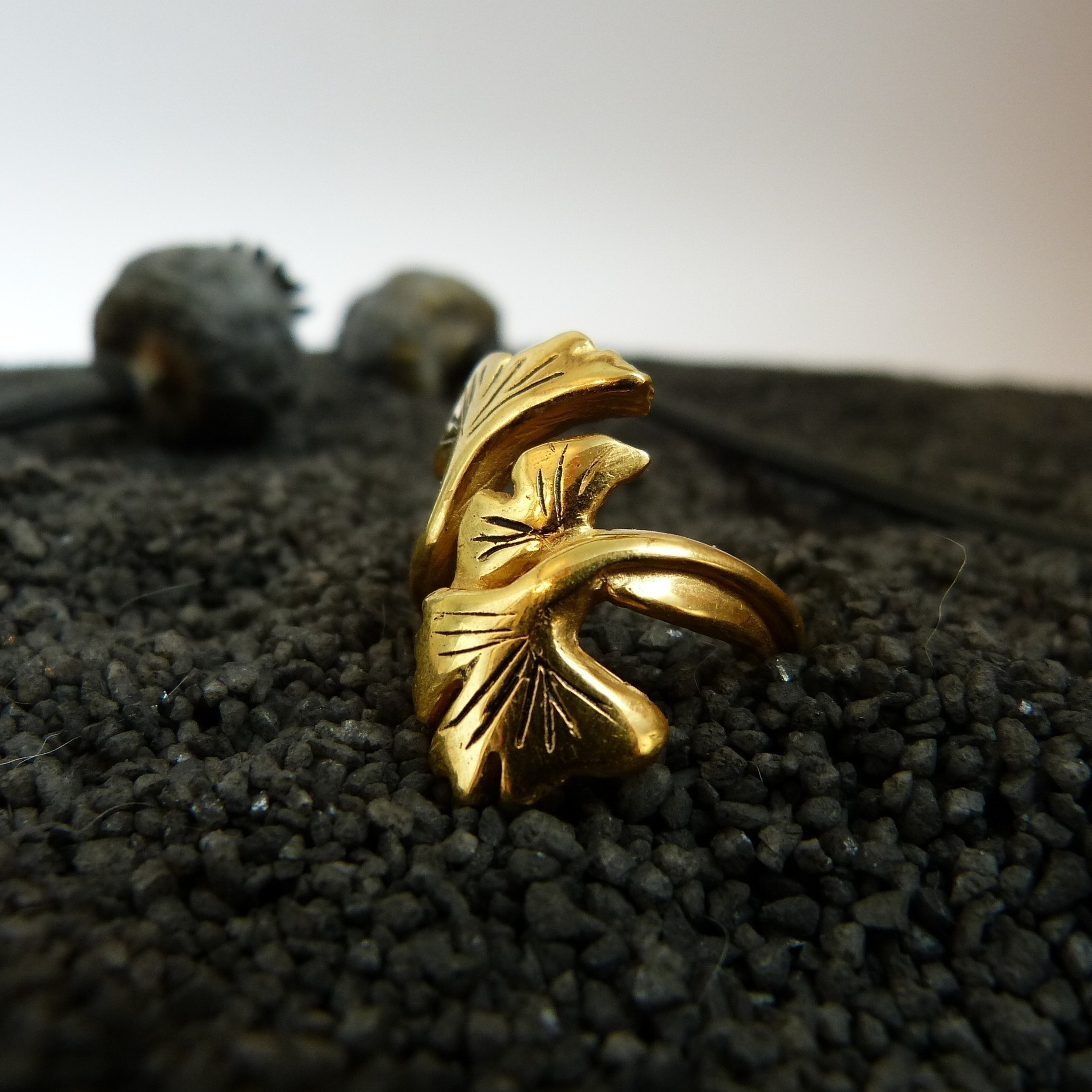 bague ginkgo or