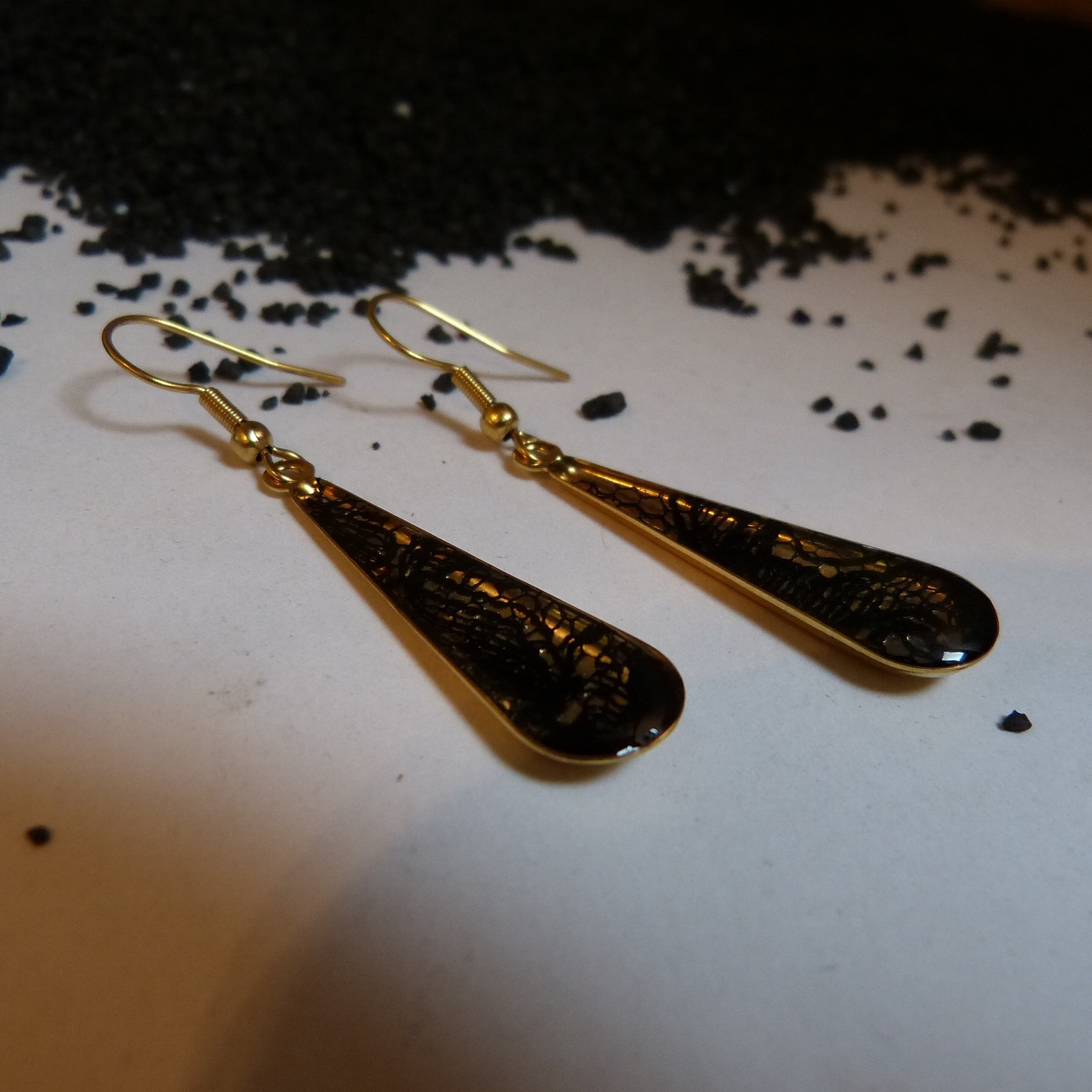 boucles-gouttes-dentelle-doré à lor fin