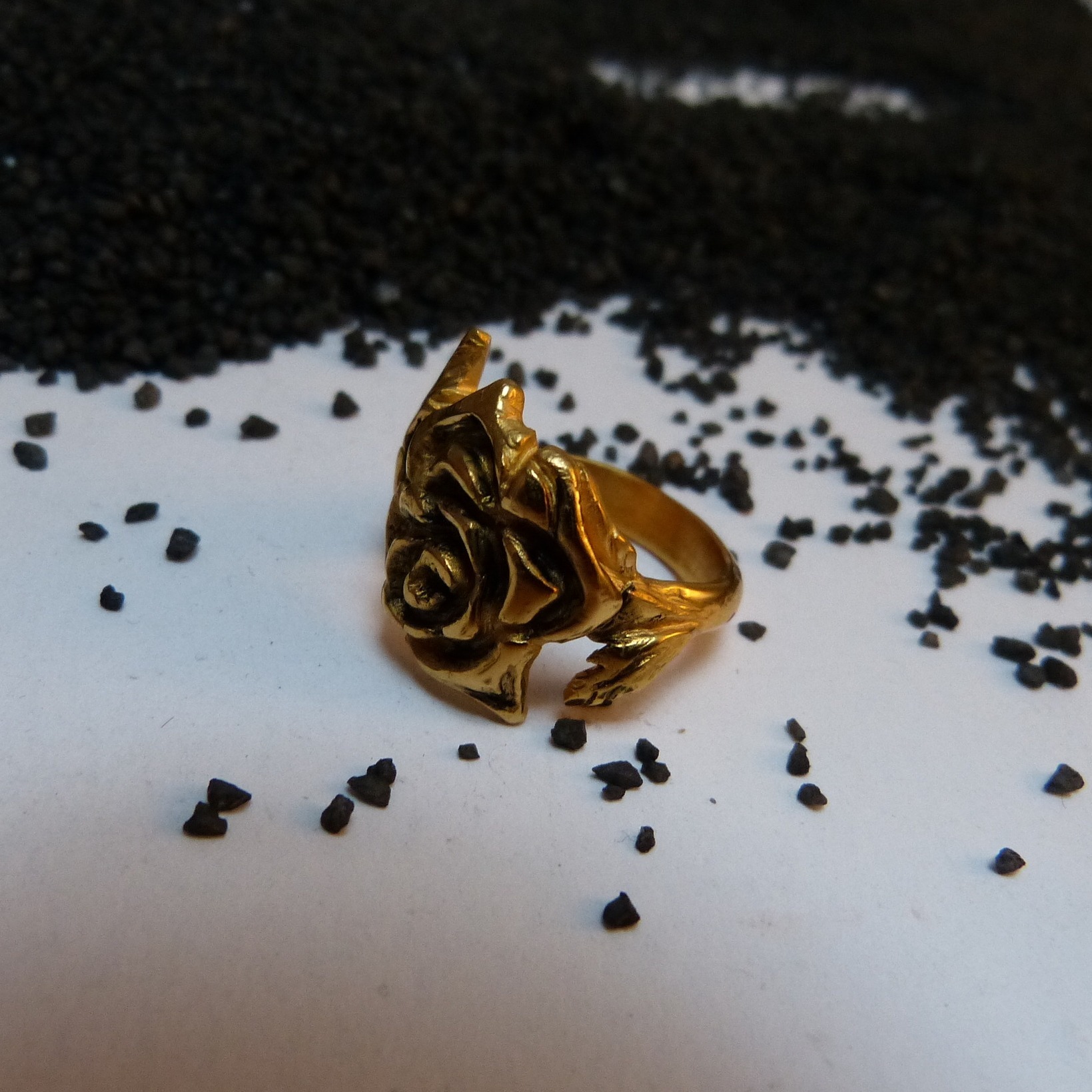bague-gravure-doré à lor fin-rose