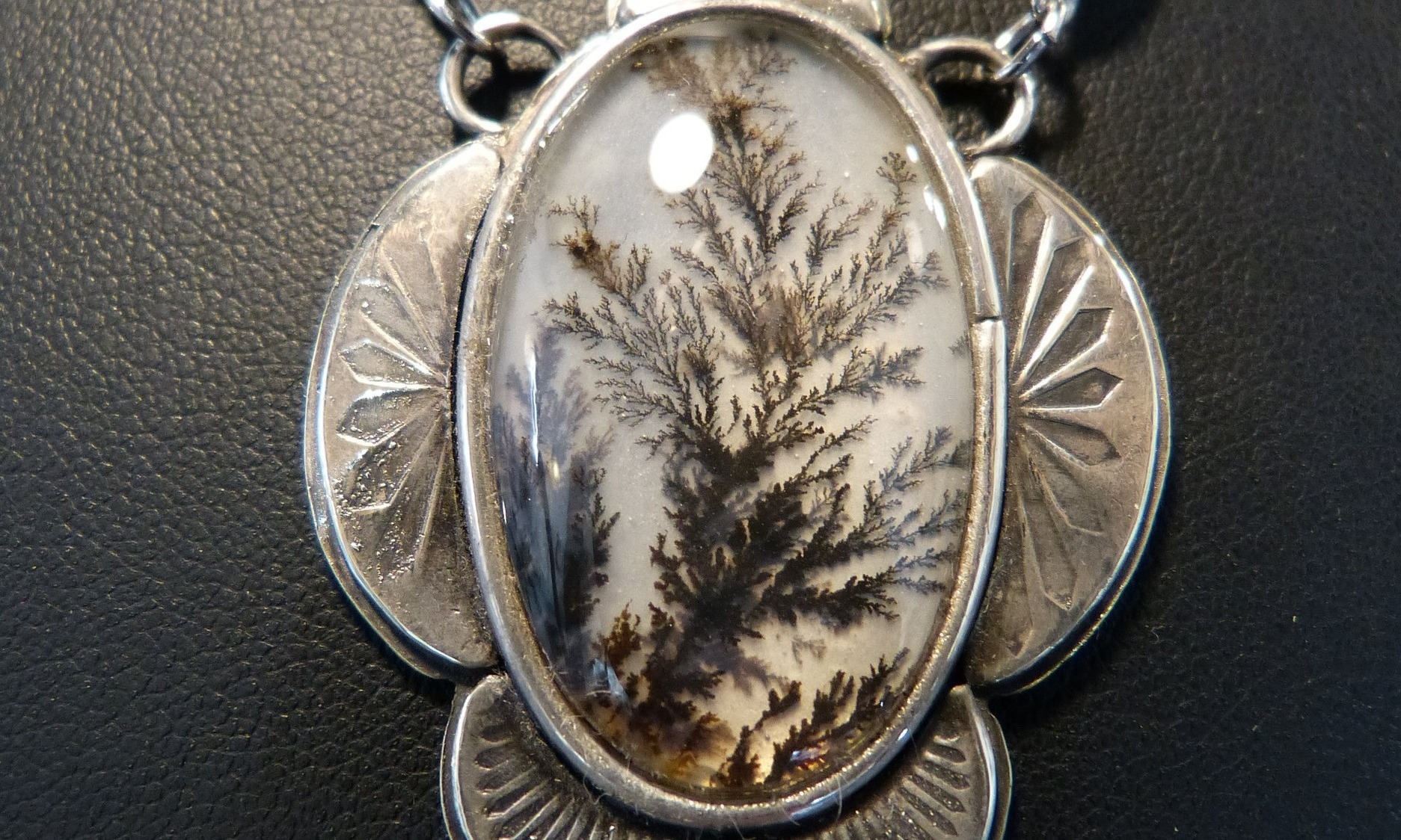 collier-pierre naturelle-agate dendritique