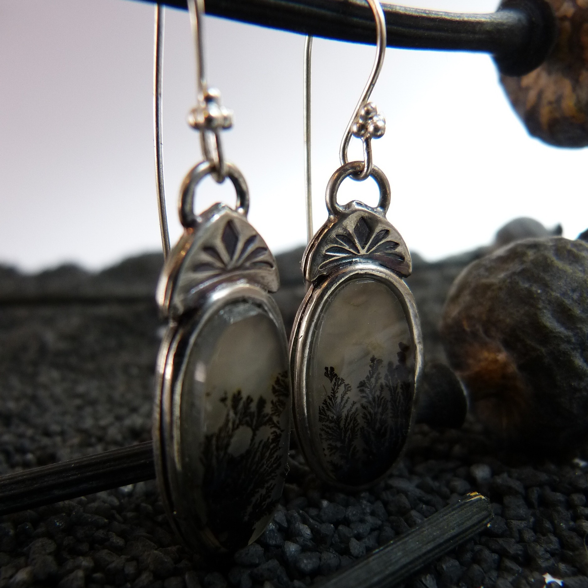 boucles-pierre naturelle-agate