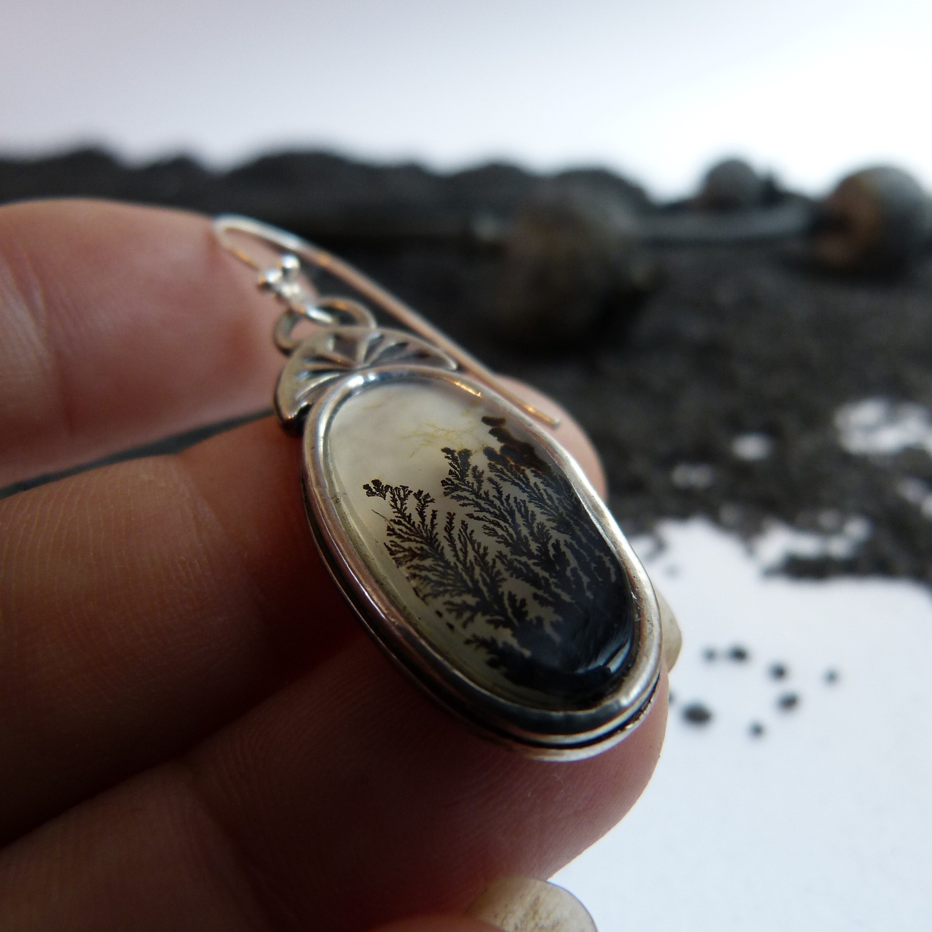 boucles-pierre naturelle-agate