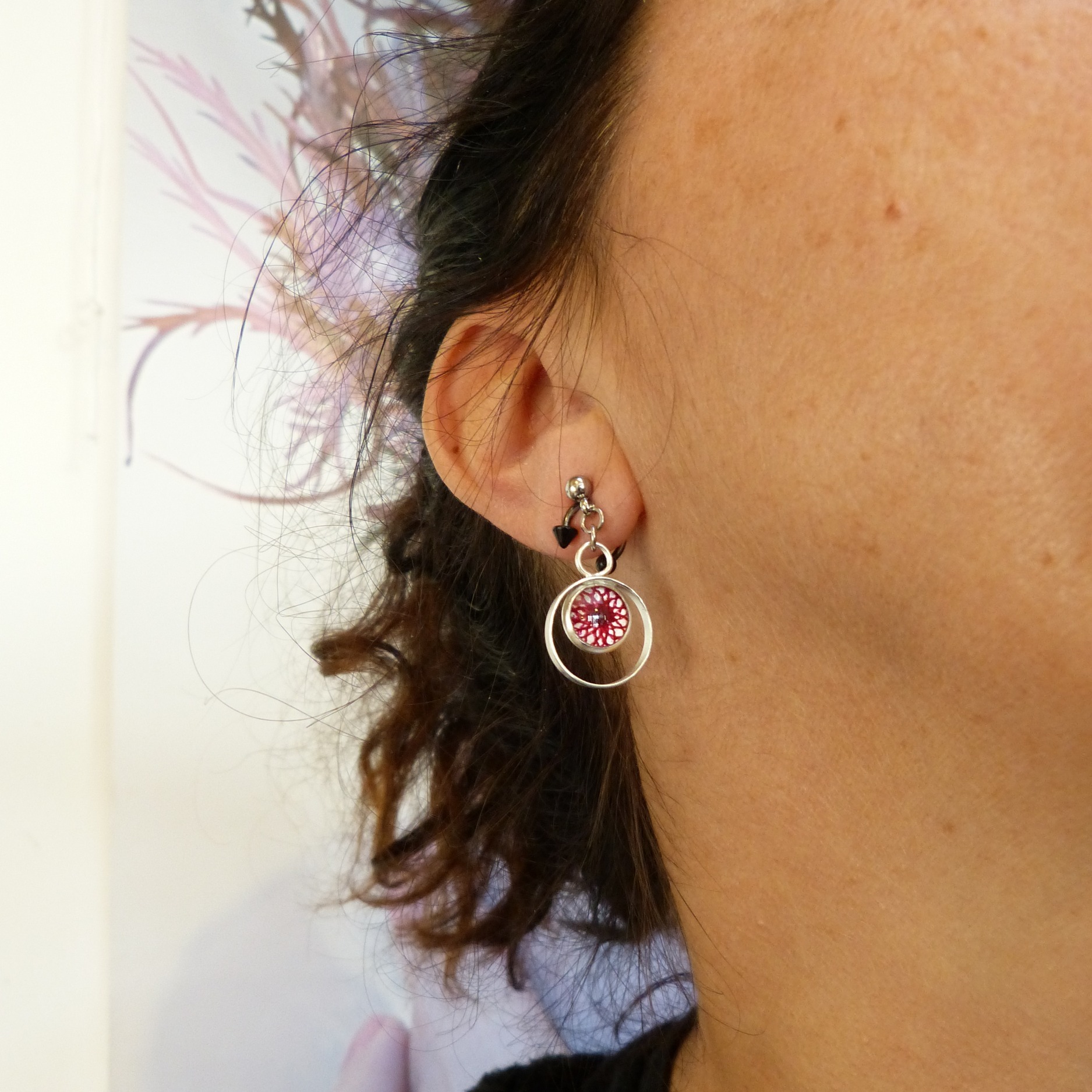 boucles doreilles-dentelle-argent-perline-belladone