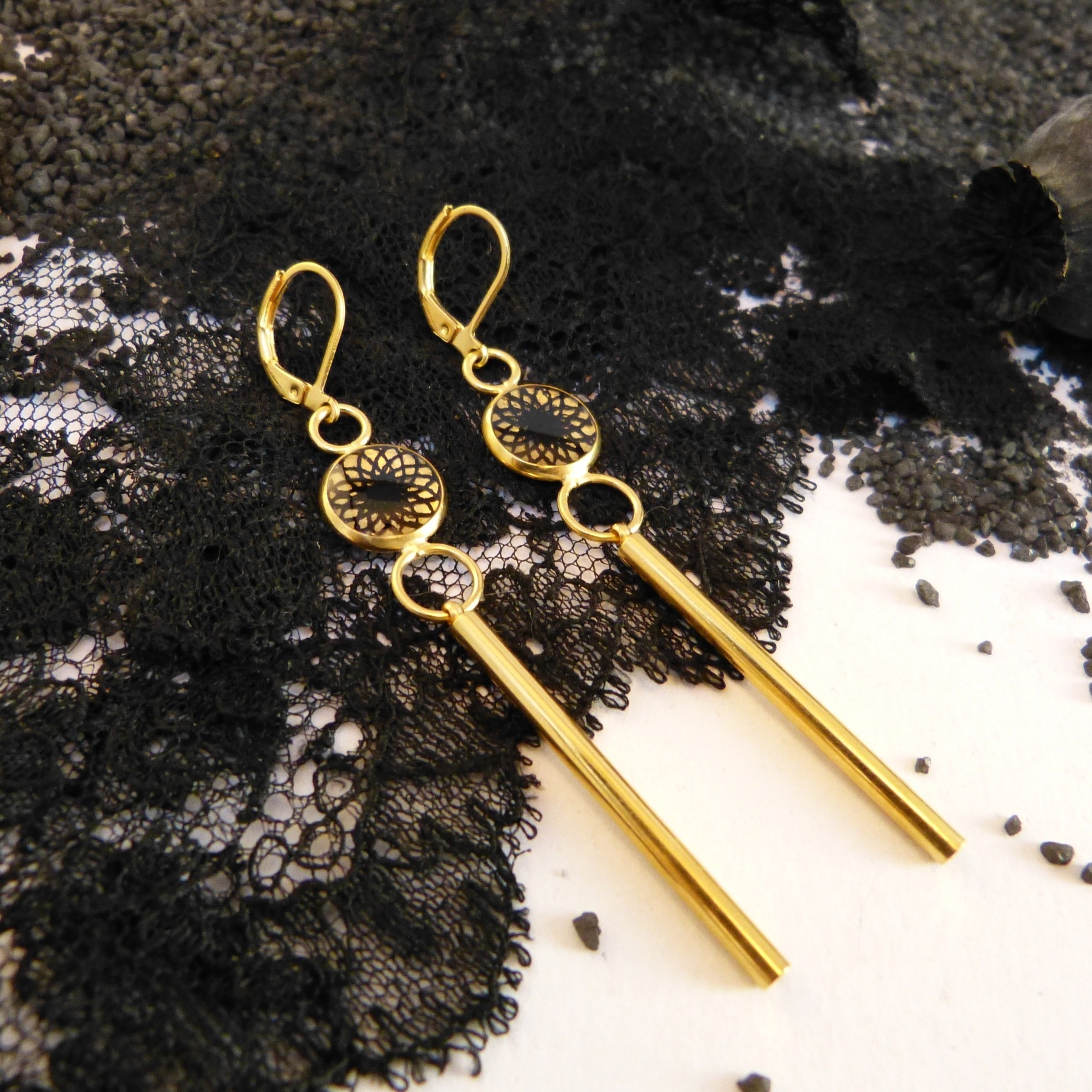 boucles-dentelle-doré à lor fin-gitane-belladone