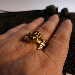 bague-gravure-doré à lor fin-rose