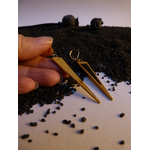 boucles-résine noire-doré à lor fin-fléche