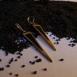 boucles résine noire-doré à l'or fin-fléche